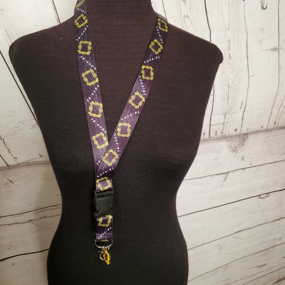 Friends TV show lanyard ID badge holder black and gold